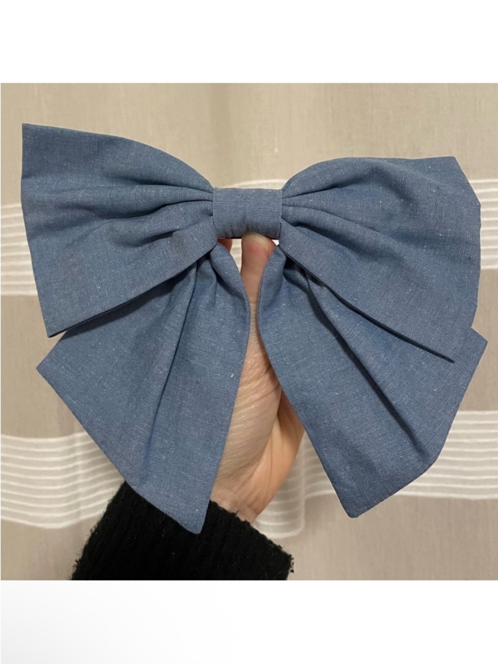 J. Crew Denim Hair Bow Barrette